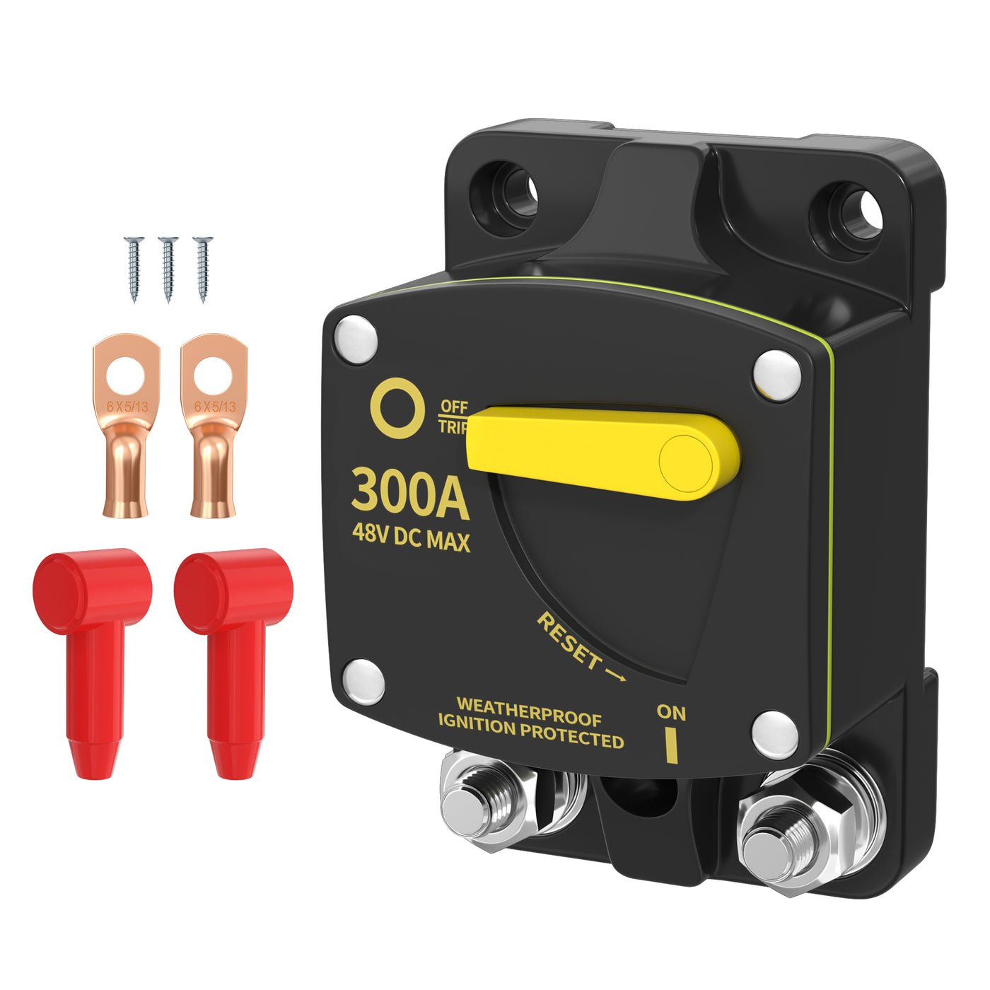 30A-300A 12V-48V DC 187 Type Marine Rated Circuit Breaker with Manual Reset – Surface Mount