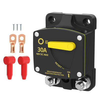 30A-300A 12V-48V DC 187 Type Marine Rated Circuit Breaker with Manual Reset – Surface Mount
