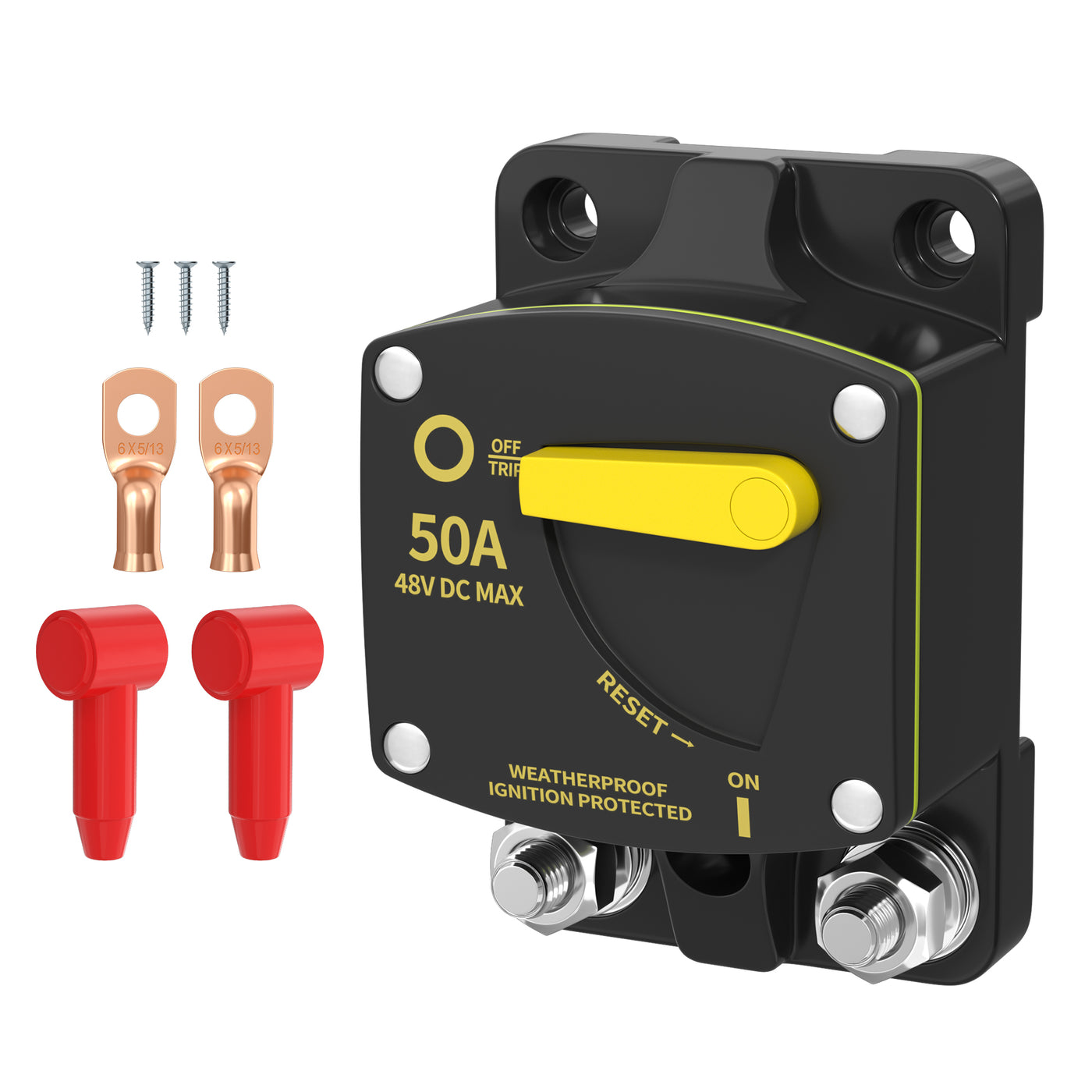 30A-300A 12V-48V DC 187 Type Marine Rated Circuit Breaker with Manual Reset – Surface Mount