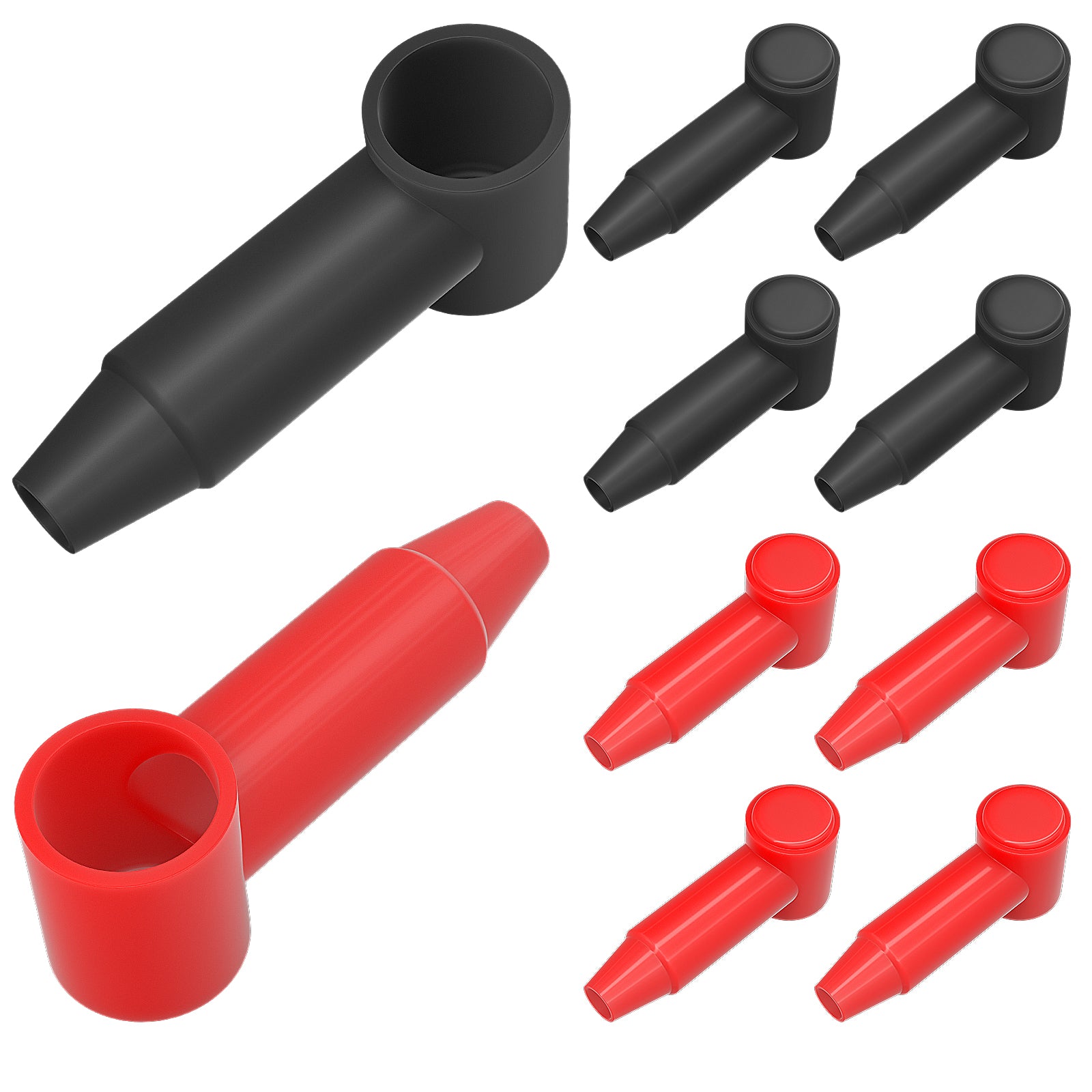 5 Sets 4AWG-2/0AWG Black and Red Silicone Insulated Stud Terminal Cove ...