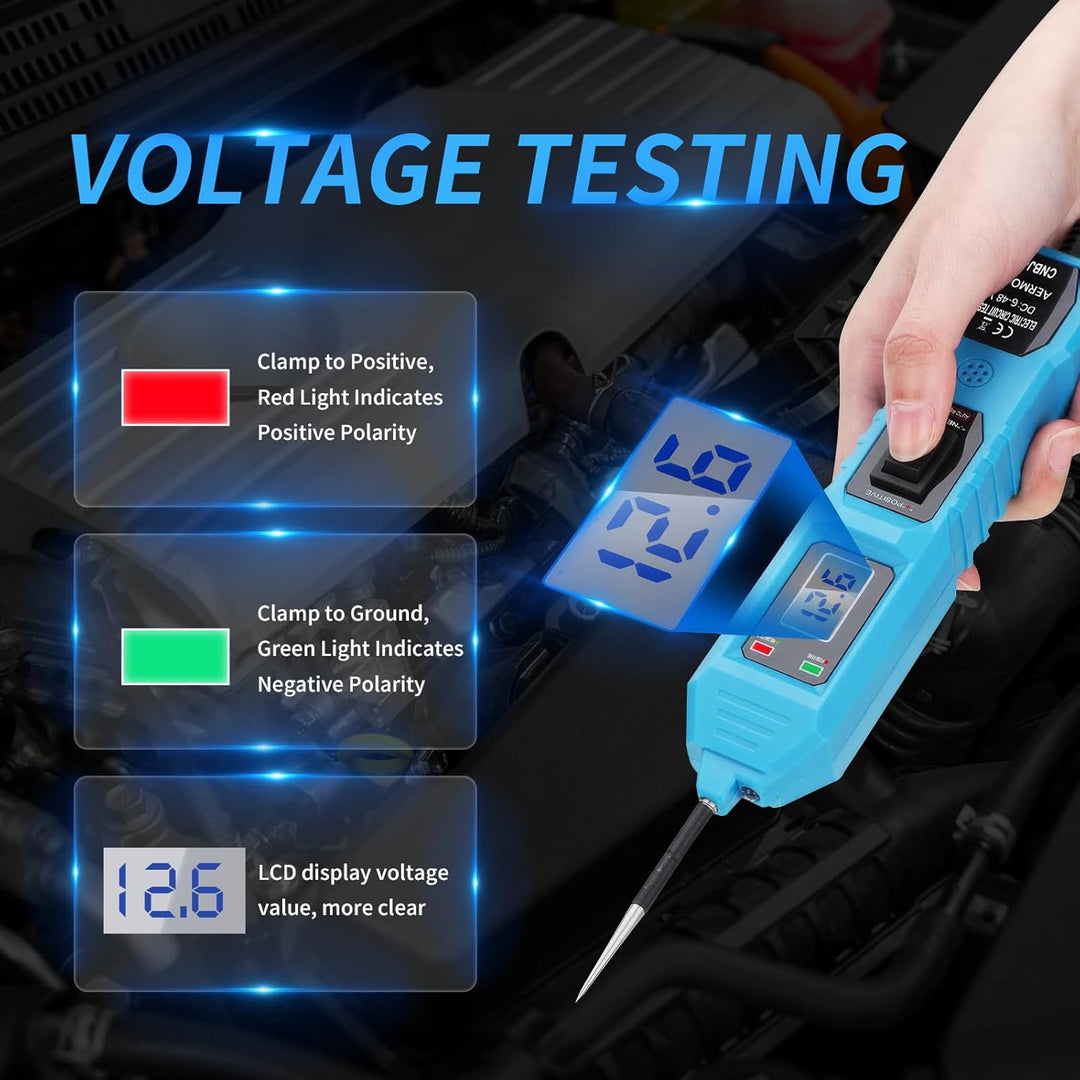 Power Circuit Probe Tester DC 6-24V DC Test Lamp Voltage Tester Automotive Circuit Tester Electrical Diagnostic Tool with Headlight for Car Truck Power Circuit Probe Tester DC 6-24V DC Test Lamp Voltage Tester Automotive Circuit Tester Electrical Diagnostic Tool with Headlight for Car Truck