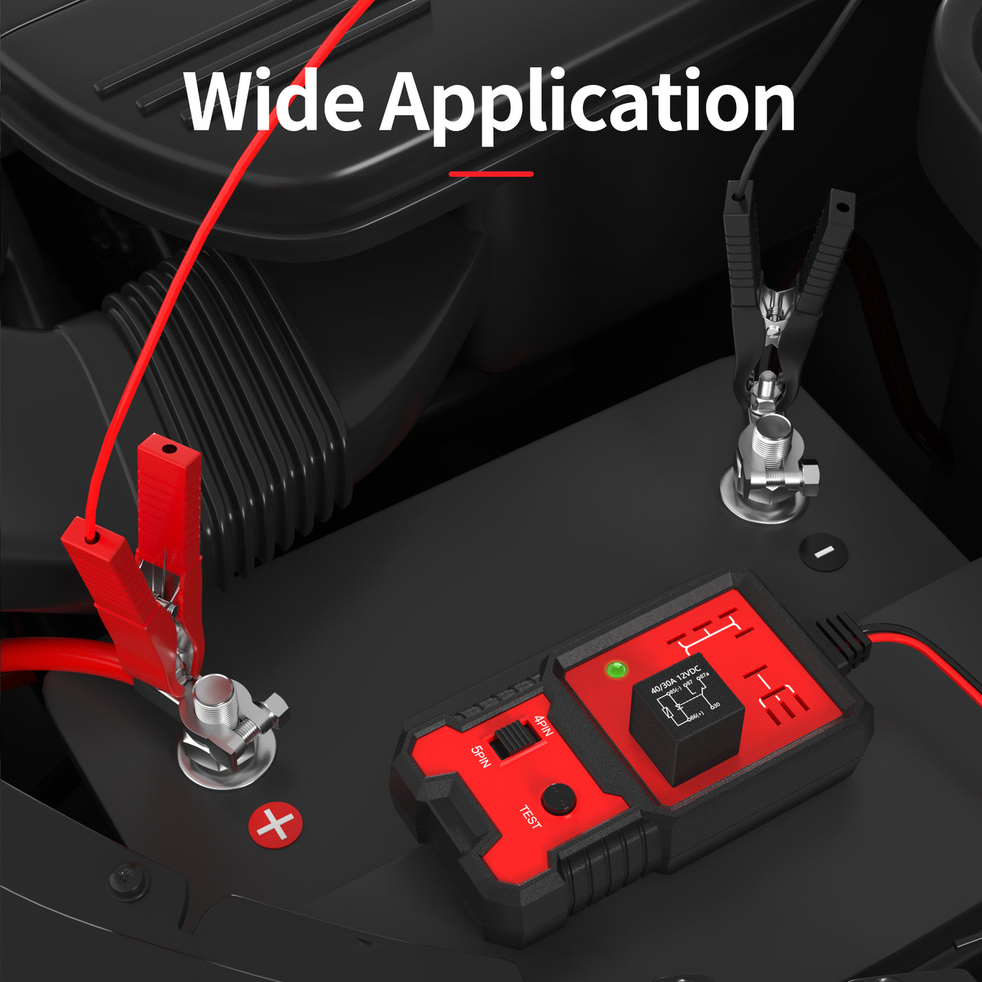 Automotive Relay Tester for 12 Volt 4 and 5 Pin Relays with LED Indicator
