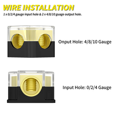 DB-43 2 Way 1 in 2 out Power Distribution Block Wire Installation
