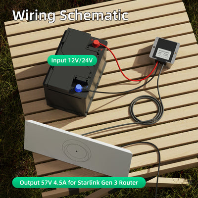 DC 12V to 57V Boost Converter with DC Cable for Starlink Gen 3 Router