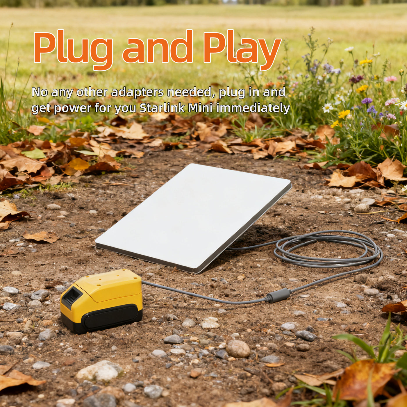 Starlink Mini Power Adapter for DeWalt 18V-20V Batteries Plug-and-Play Portable Power Source for Camping, RV, Off-Grid