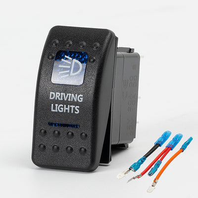 Driving Lights Rocker Switch - 5Pin Printed ON OFF with Jumper Wire Set