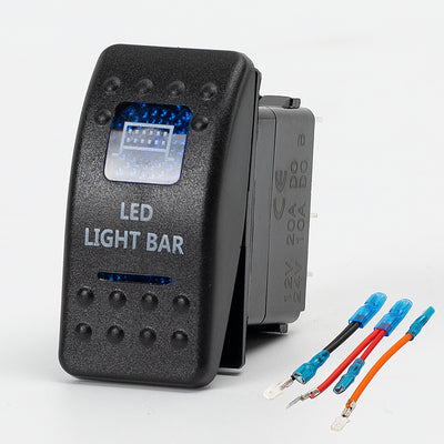 LED Light Bar Rocker Switch - 5Pin Printed ON OFF with Jumper Wire Set