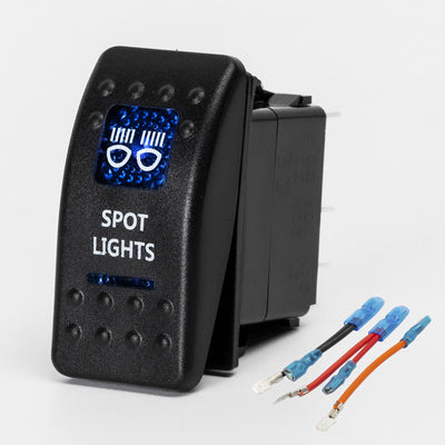 Spot Lights Rocker Switch - 5Pin Printed ON OFF with Jumper Wire Set