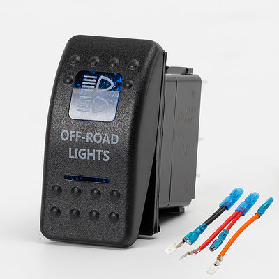 Off-Road Lights Rocker Switch - 5Pin Printed ON OFF with Jumper Wire Set