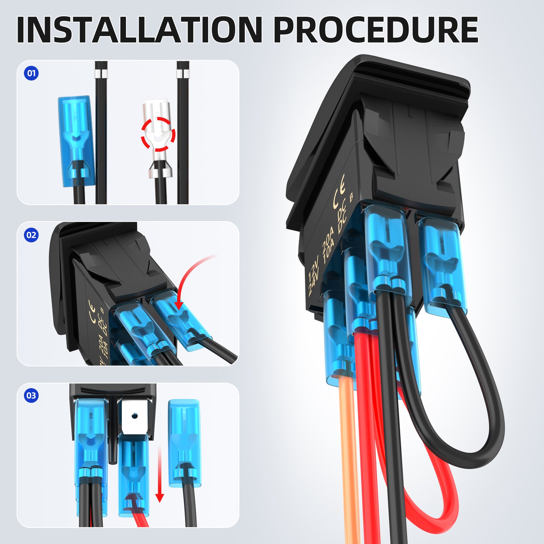 Zombie Lights Rocker Switch - 5Pin Printed ON OFF with Jumper Wire Set ...