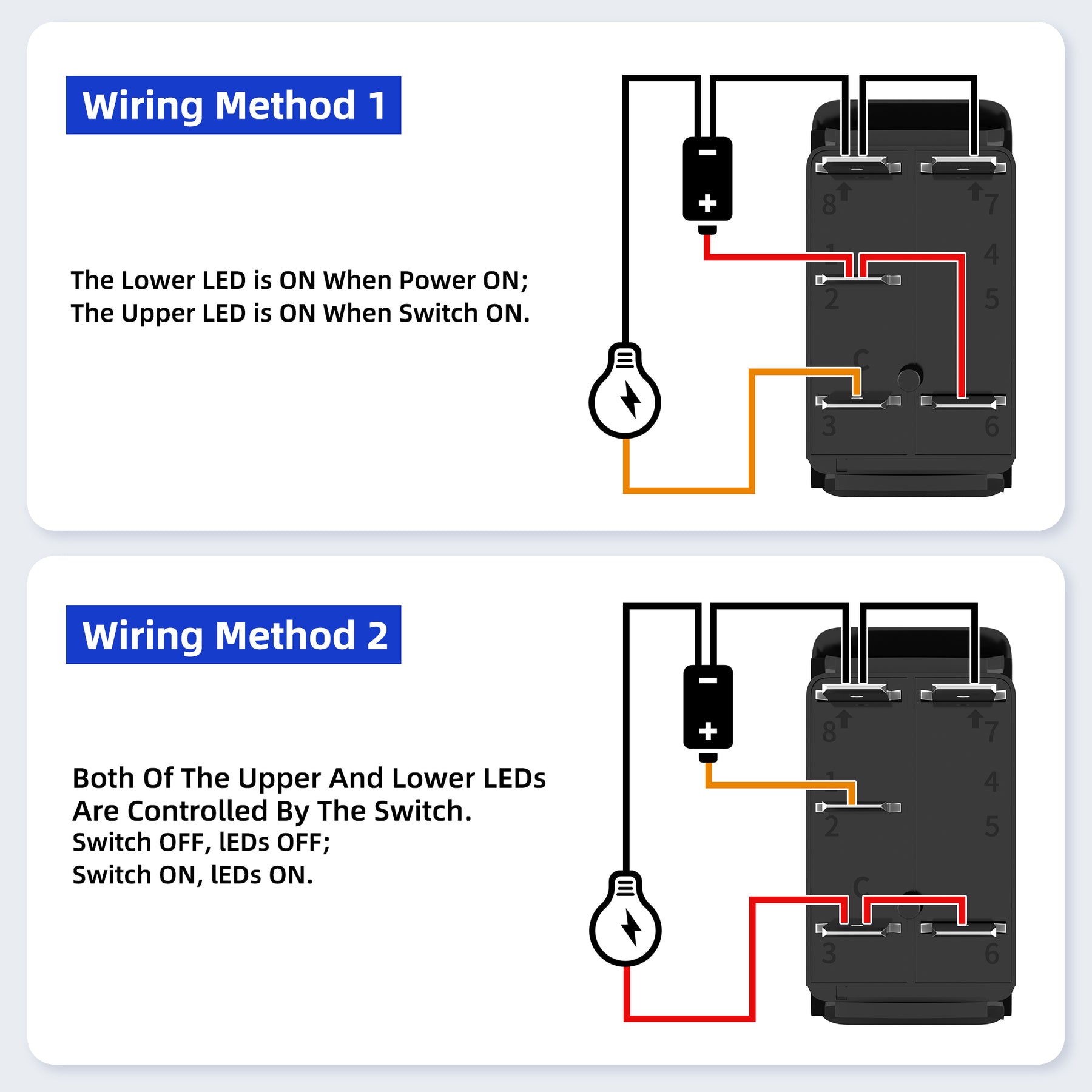 Zombie Lights Rocker Switch - 5Pin Printed ON OFF with Jumper Wire Set ...
