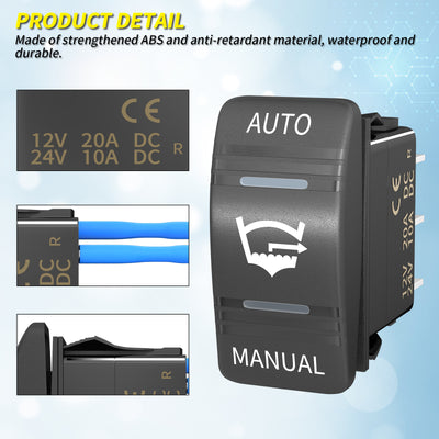 Waterproof 3 Way SPDT Auto Manual Bilge Pump Rocker Switch Panel