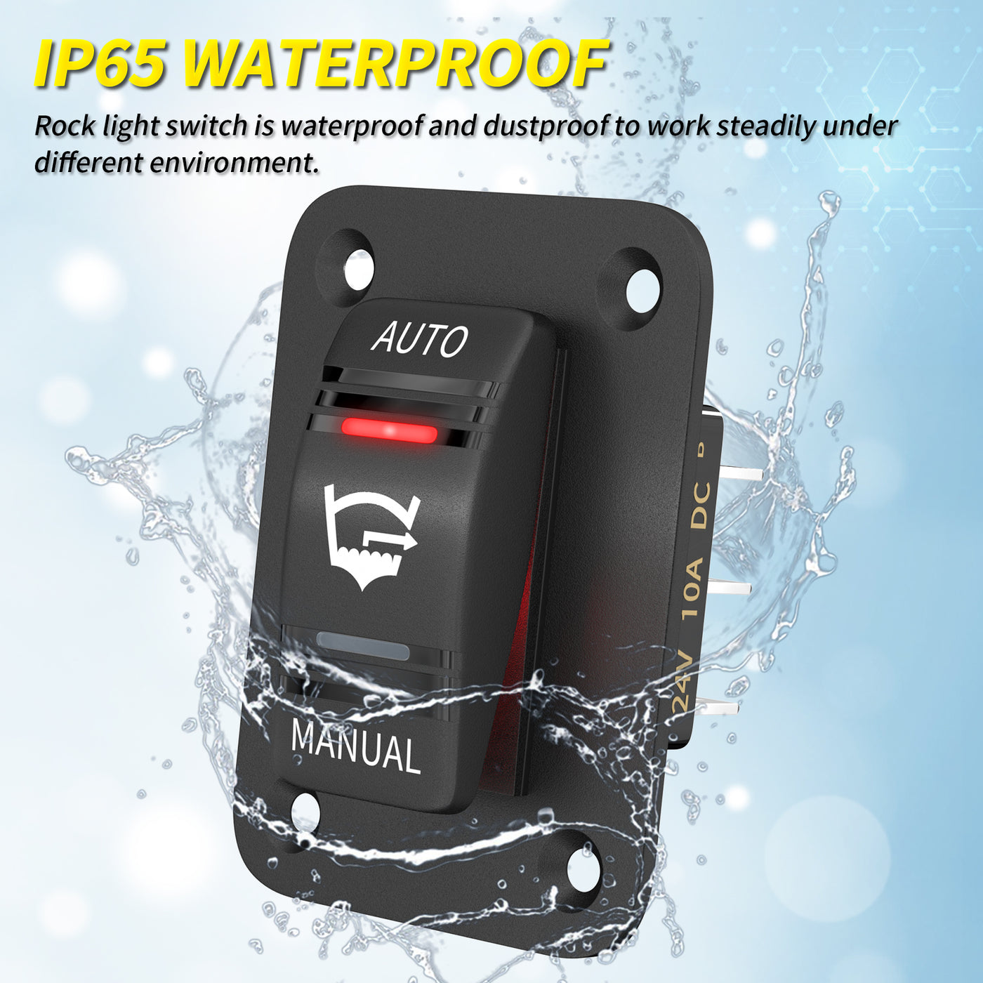 Waterproof 3 Way SPDT Auto Manual Bilge Pump Rocker Switch Panel