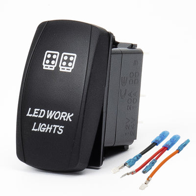 LED Work Lights Rocker Switch - 5Pin Laser ON OFF with Jumper Wire Set
