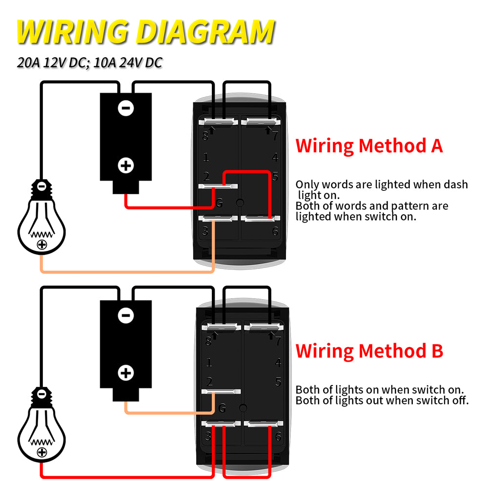 Side Lights Rocker Switch - 5Pin Laser ON OFF with Jumper