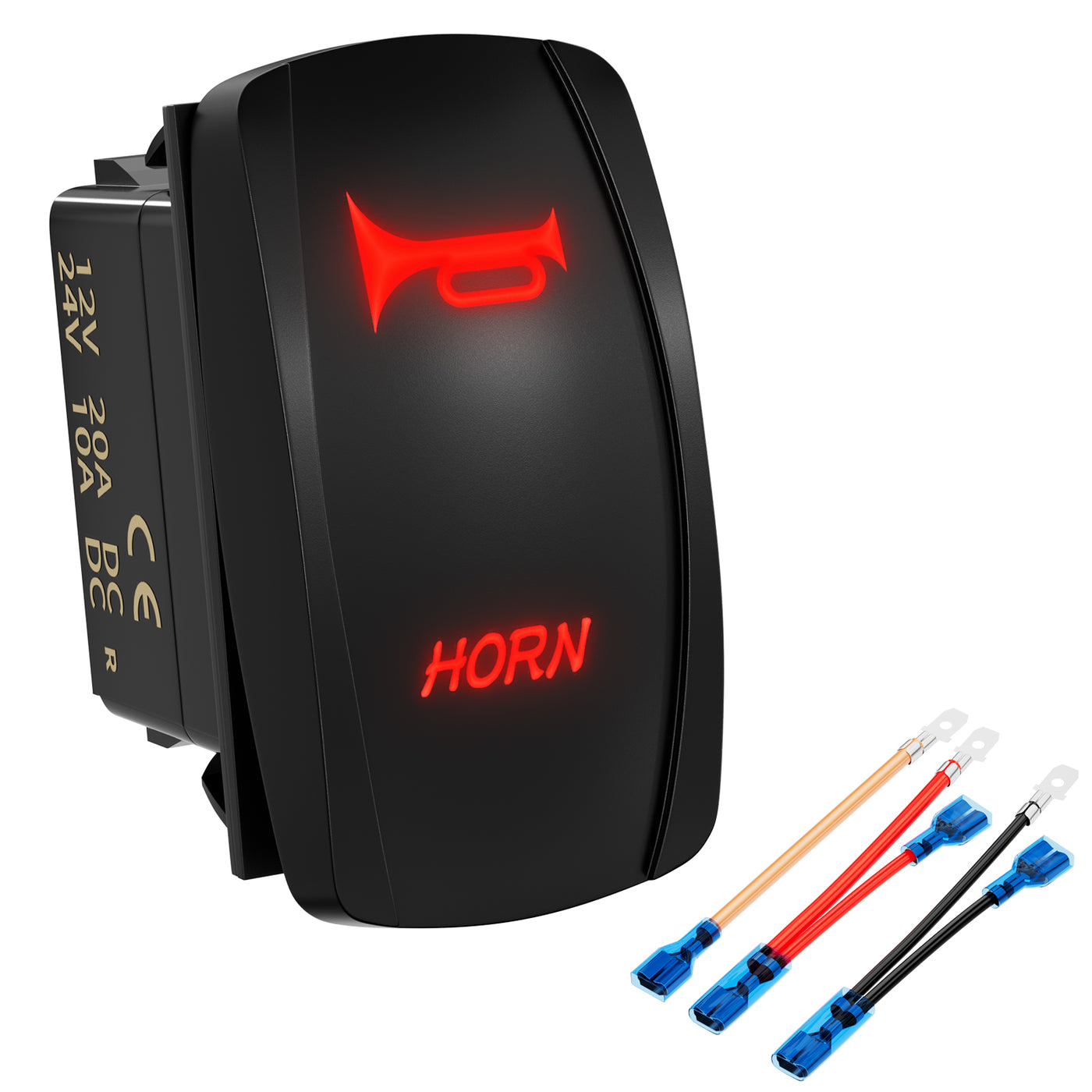 Automotive Horn Button 12 Volt SPST Momentary Rocker Switch
