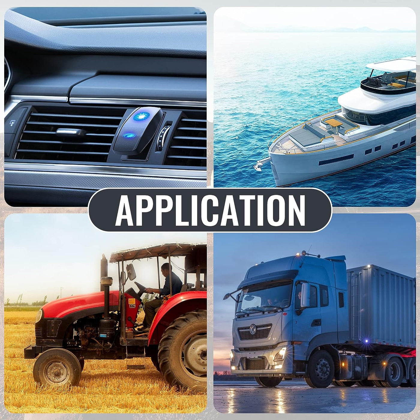 12VDC 20A SPST 5 Pins Blue LED Marine Rocker Switch with Oval Lens – DAIER