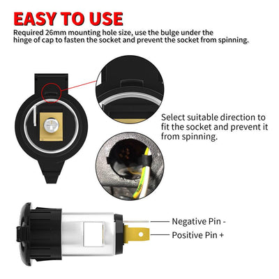 DR-Y5 12V 24V Power Outlet Socket Esay to Use