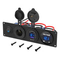 12–24V 4-in-1 USB Charger Panel with Voltmeter and 12V Socket