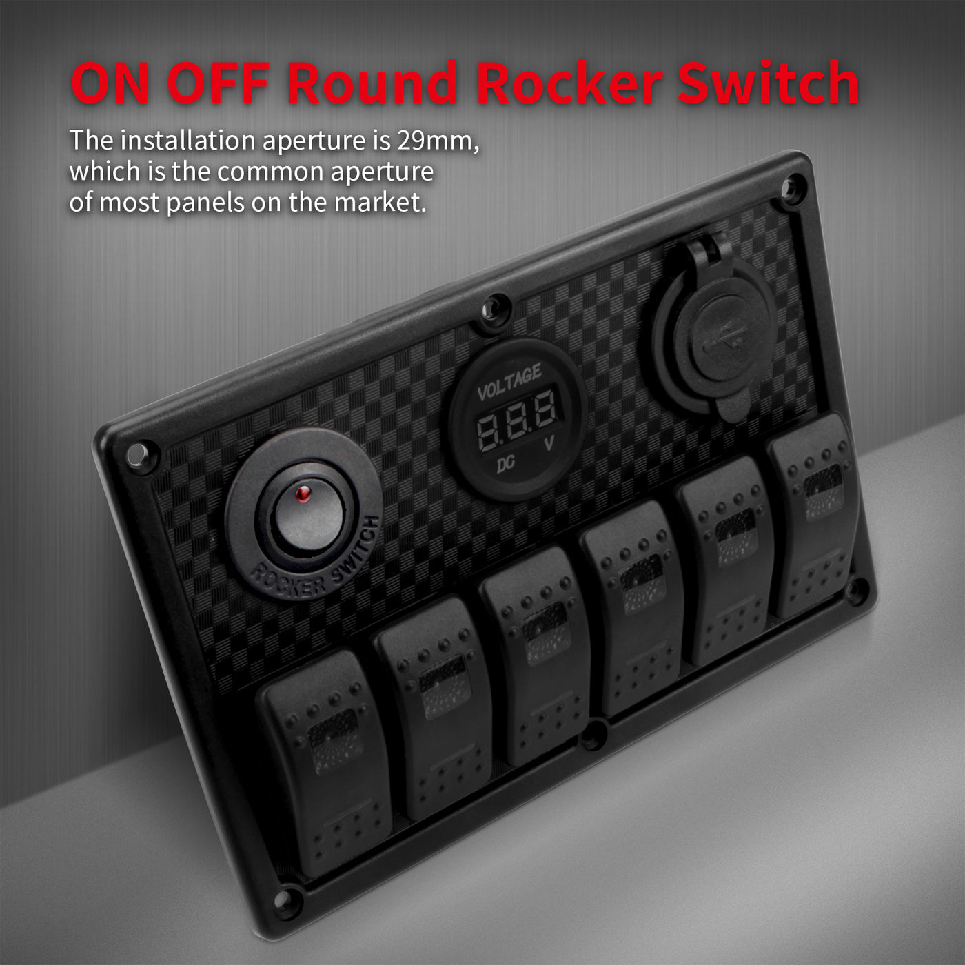DS1825+KCD1-8-101EN 20A 12VDC Dot Light Round Rocker Switch Application