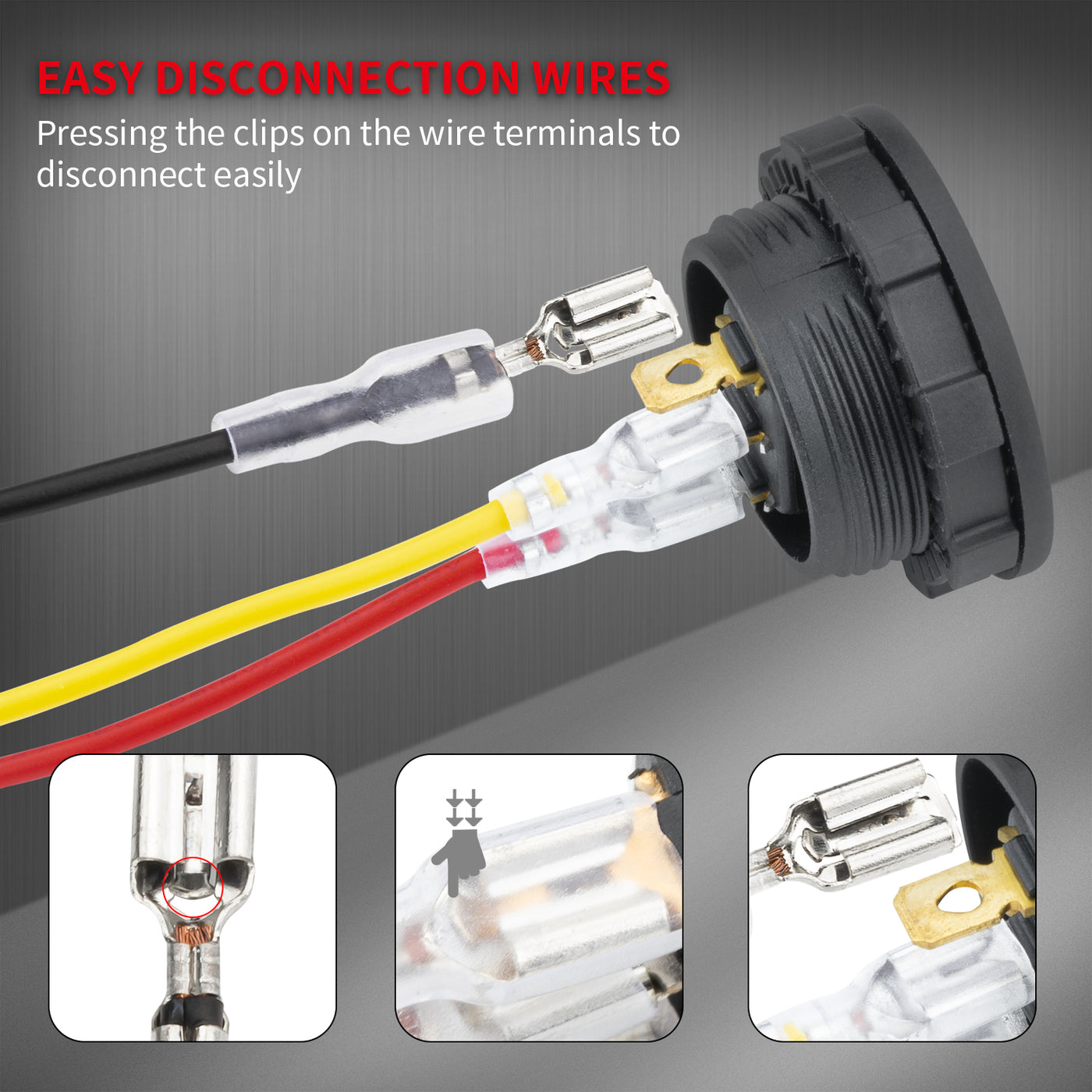 2 jeux d'interrupteurs à bascule ronds 20A 12VDC ON-OFF SPST Dot Light avec coque