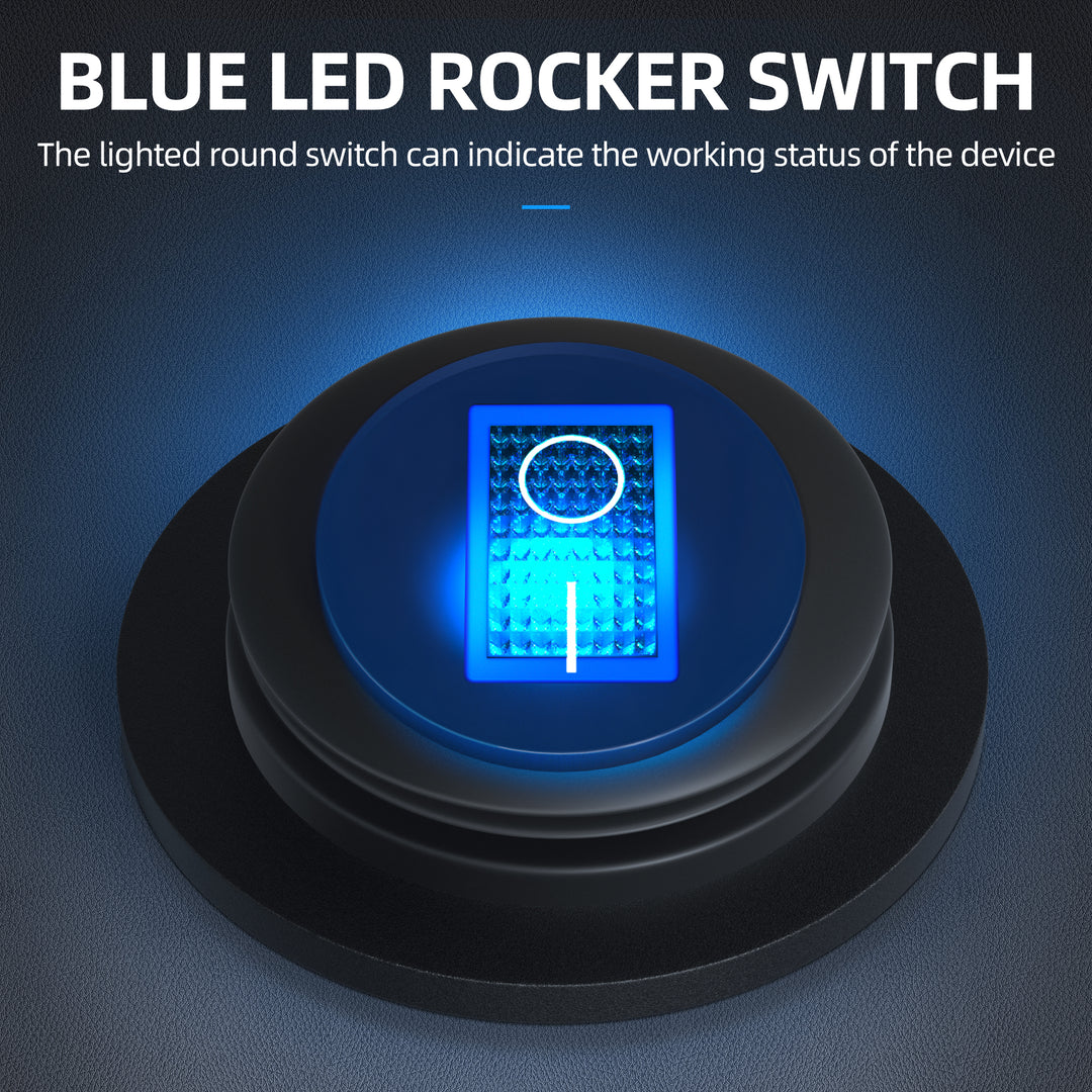 12 Volt Rocker Switch Waterproof 12V Circular Rocker Switch With LED ...