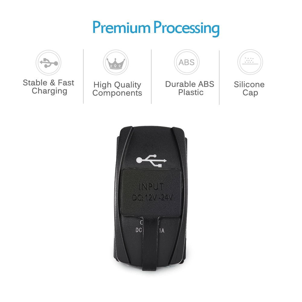 Orange Rocker Style Usb Universal Rocker Switch Style 3.1A Dual USB Charger with LED Light – DAIER