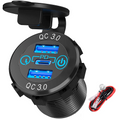 Chargeur de voiture USB 3 ports 12 V avec 30 W PD3.0 USB-C et deux ports QC3.0 18 W