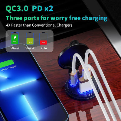 108W 12V USB Outlet with QC3.0 USB & Dual PD Type USB Charging Port - DAIER