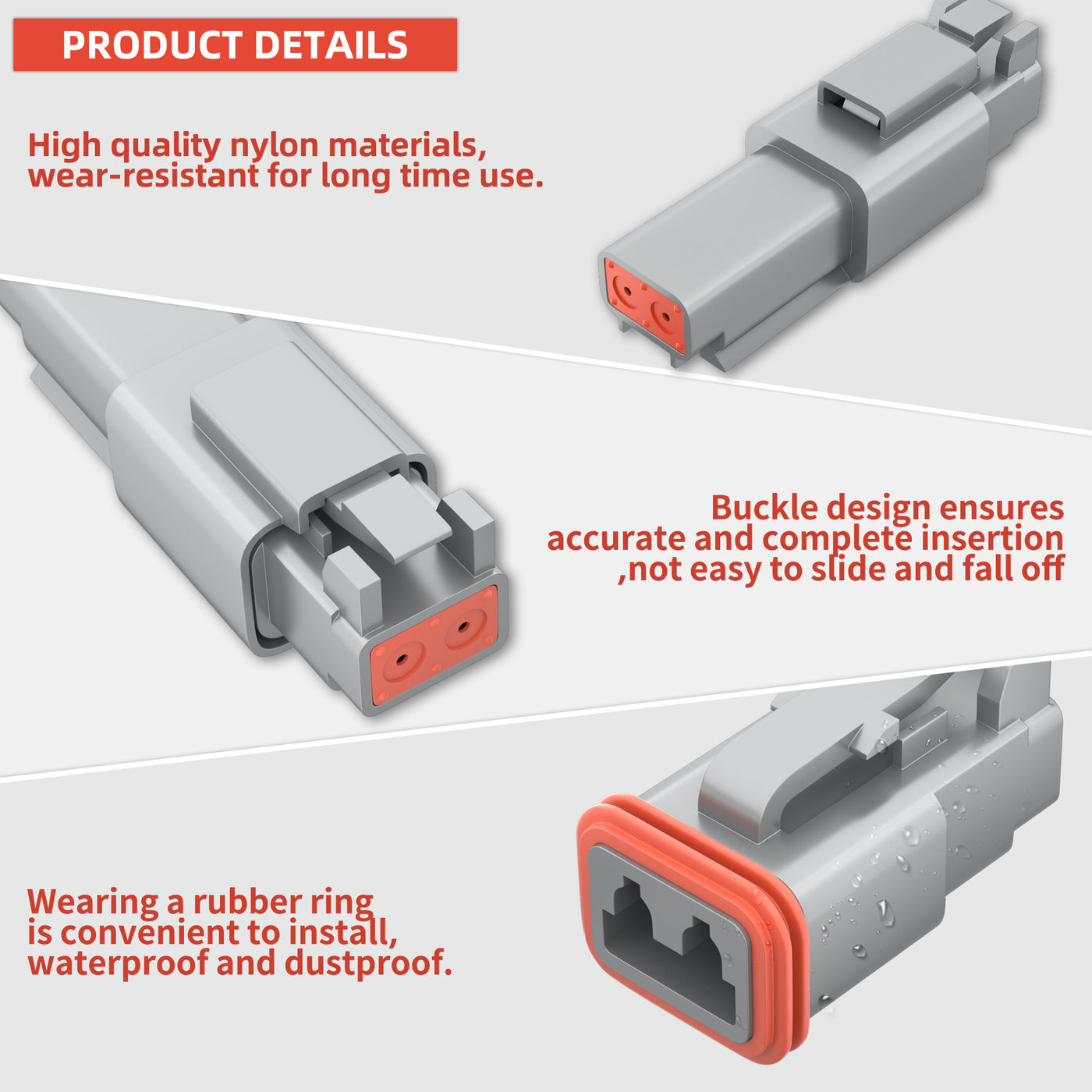 2 Pin Deutsch DT02 Waterproof Electrical Connector – Professional Grade