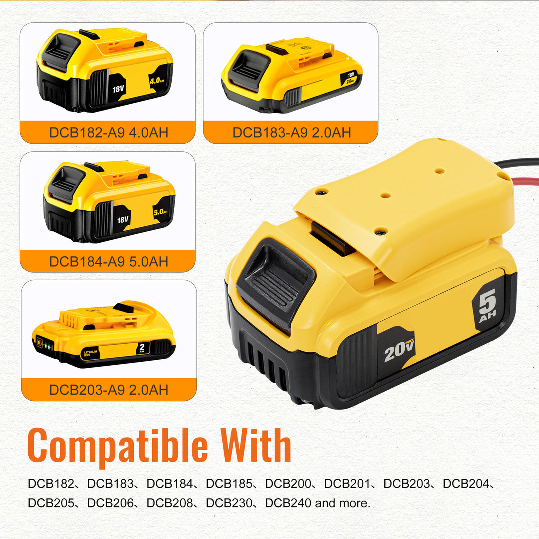 Power Wheel Adapter for Dewalt 20V Battery Conversion for Peg