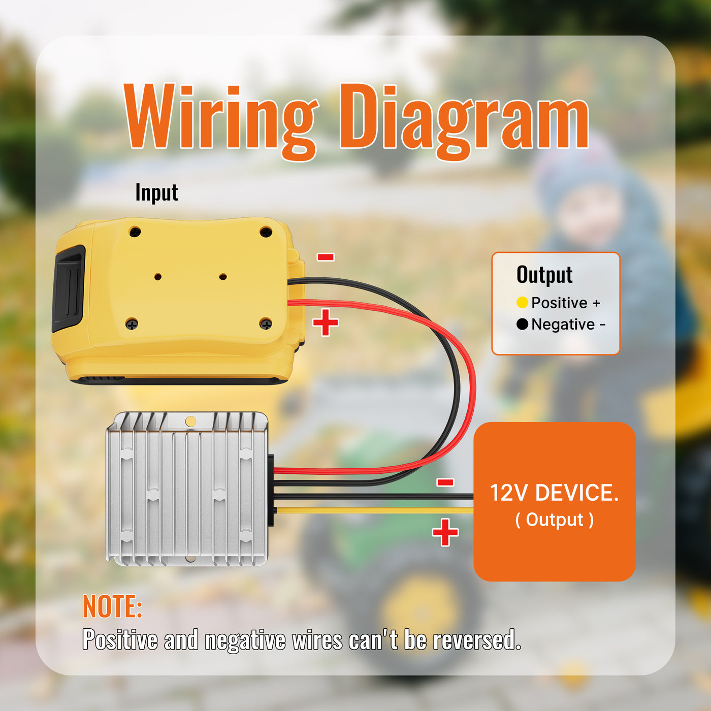 Dewalt 20V to 12V Adapter with Step Down Converter for Power Wheels