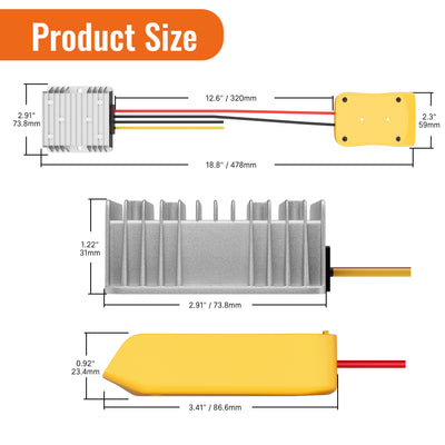Dewalt 20V to 12V Adapter with Step Down Converter for Power Wheels