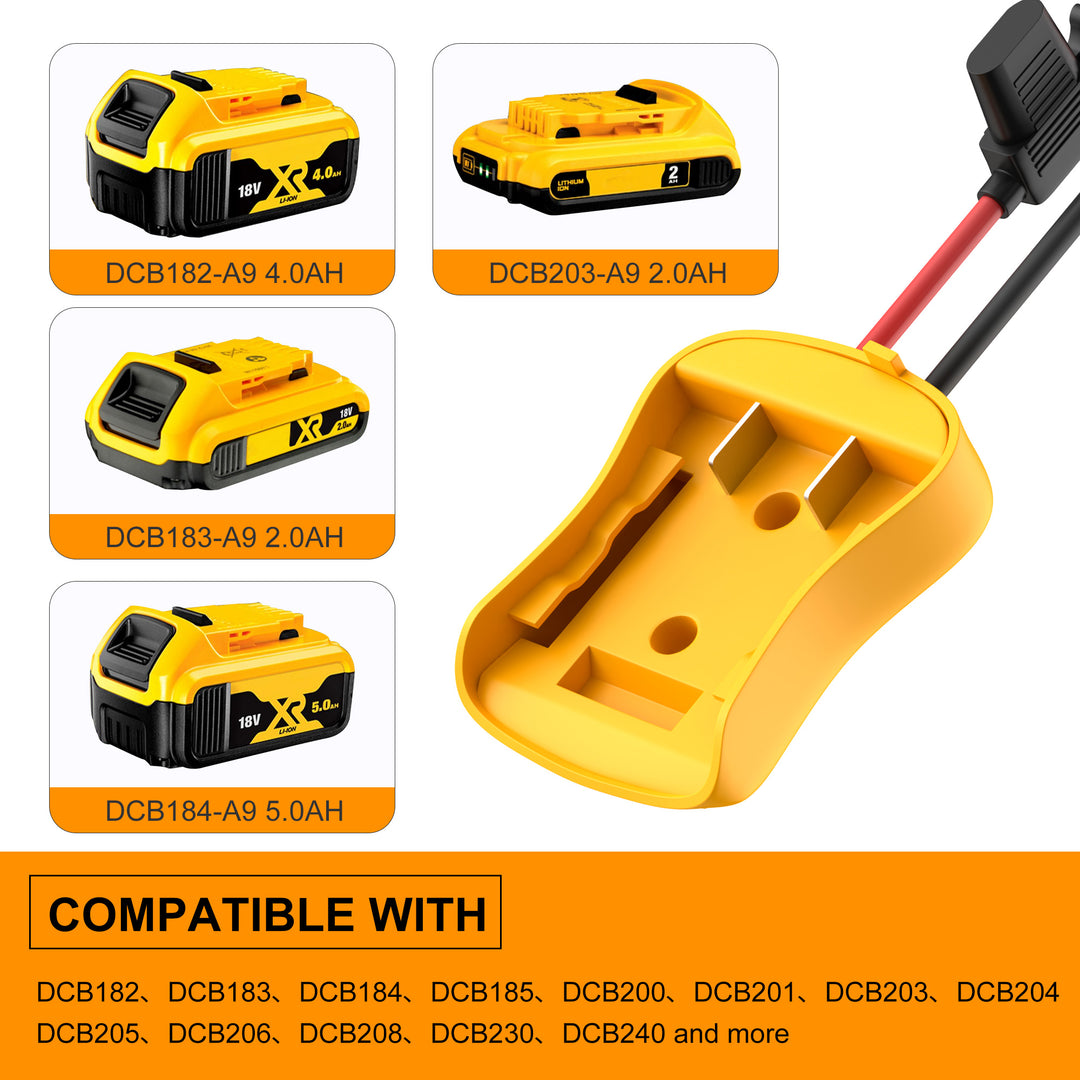 Dewalt 20V to Power Wheels Battery Adapter Kit 12 AWG Wire Fuse C DAIER