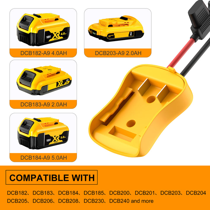 Dewalt 20V to Power Wheels Battery Adapter Kit 12 AWG Wire Fuse C DAIER