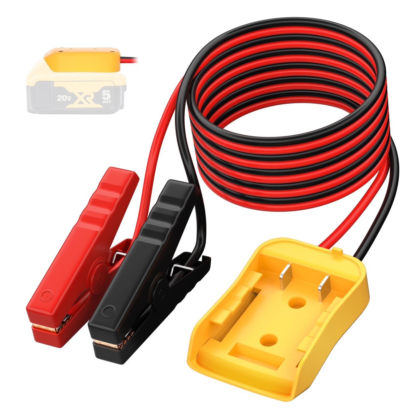 DeWalt 20V Battery Adapter with 6FT Jumper Cables for Portable Power Solution