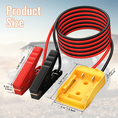 DeWalt 20V Battery Adapter with 6FT Jumper Cables for Portable Power Solution