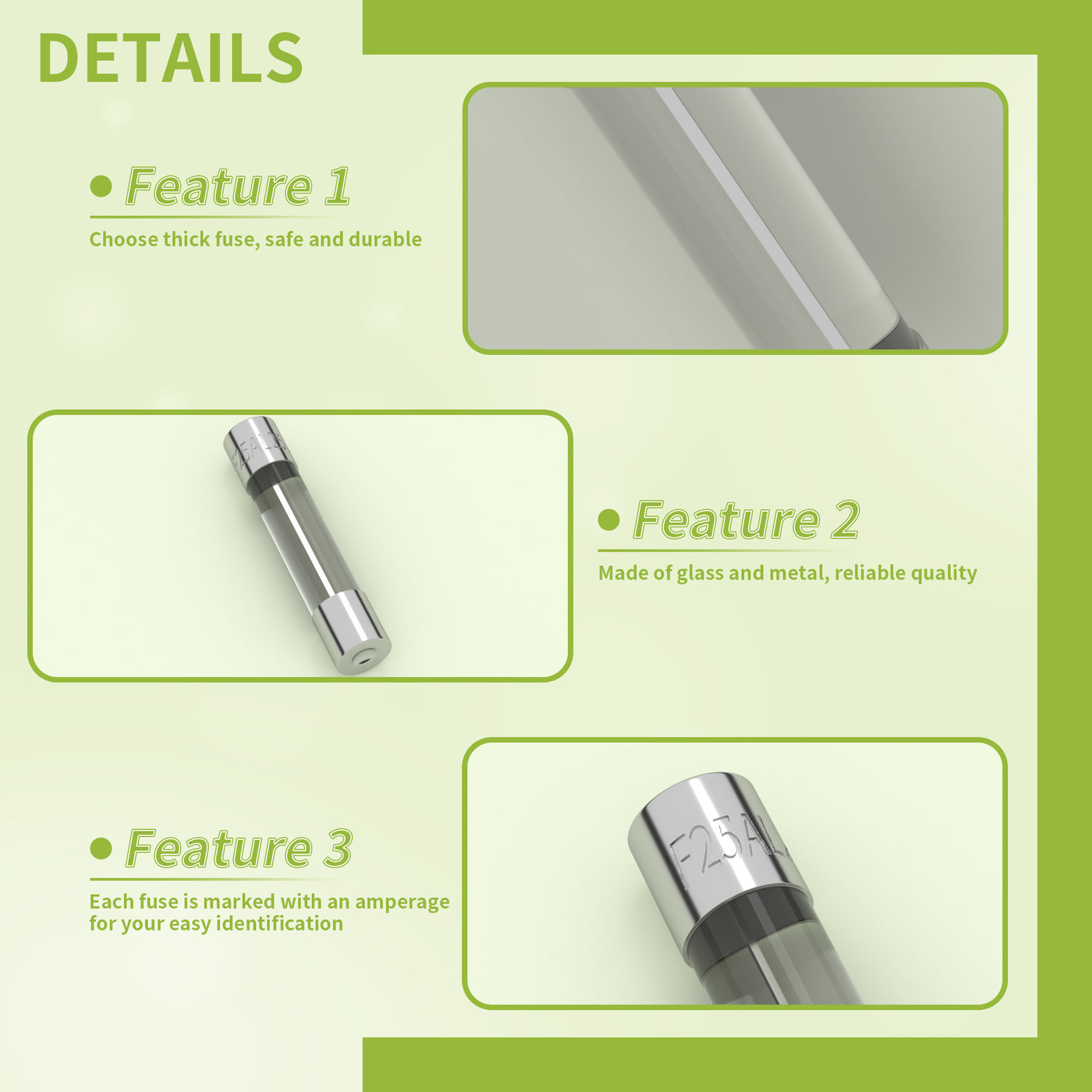 F5X20-F+F6X30-F360PCS Blow Glass Fuse Assortment Kit Details