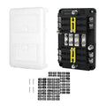 8 Way Dual-Circuit Blade Fuse Block with Ground Bus | 100A 12V-32V