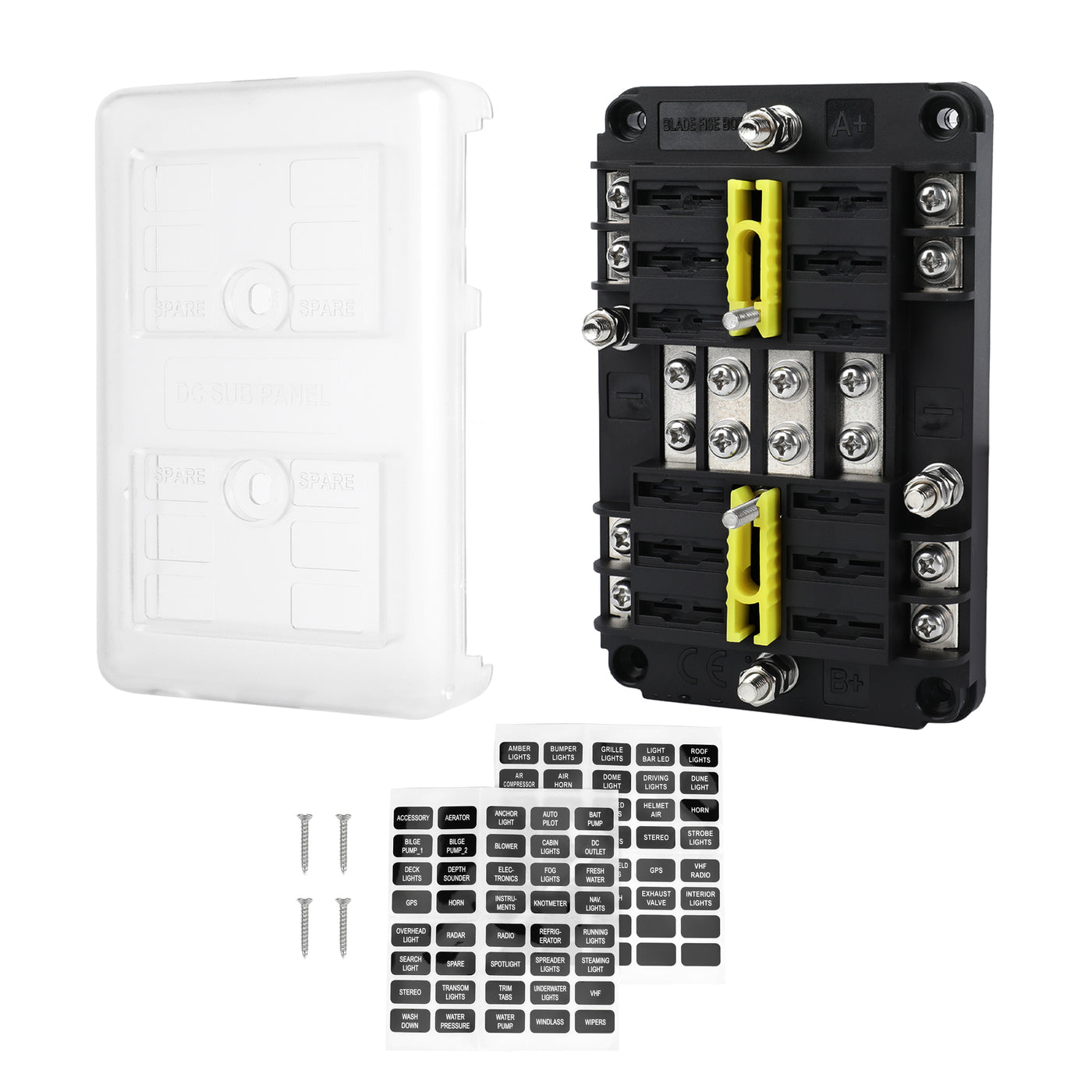 8 Way Dual-Circuit Blade Fuse Block with Ground Bus | 100A 12V-32V – DAIER
