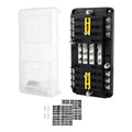 12 Way Dual-Circuit Blade Fuse Block with Ground Bus & Cover