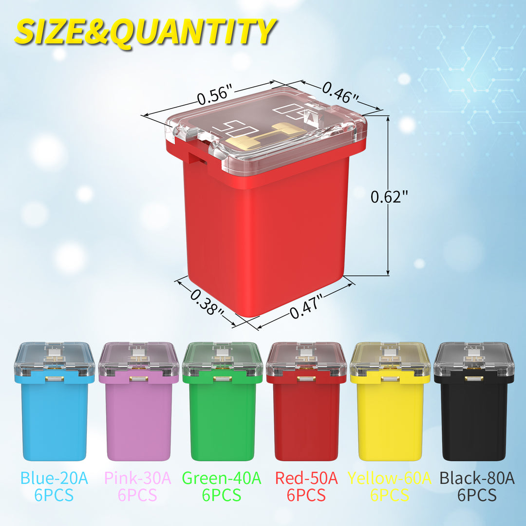 30pcs Jcase Car Fuse Assortment Kit Tall/STD And Low Profile Jcase Box - View #5