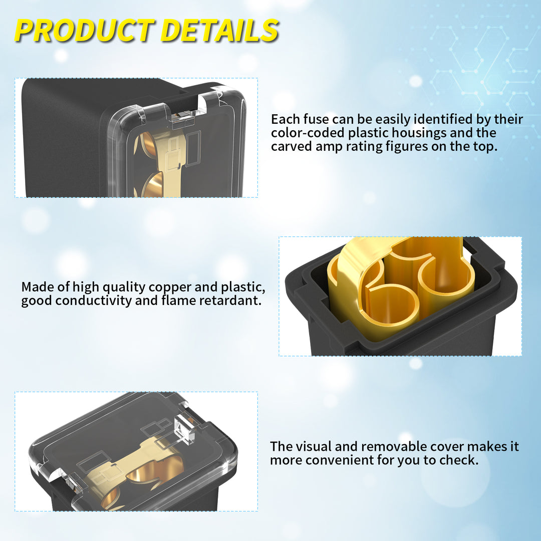 36PCS 20A-80A Low Profile Jcase Box Fuses Assortment Kit – DAIER