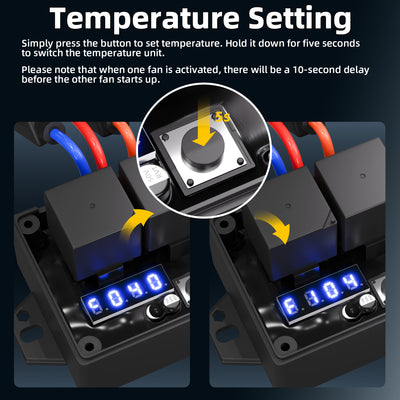Digital Thermatic 1-2 Fan Controller Switch Kit for 12V/24V (Replaces #0444)