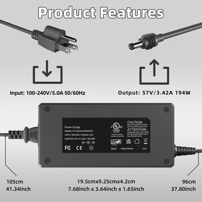 Starlink Gen 3 195W AC to DC Power Supply Adapter with AC Cord