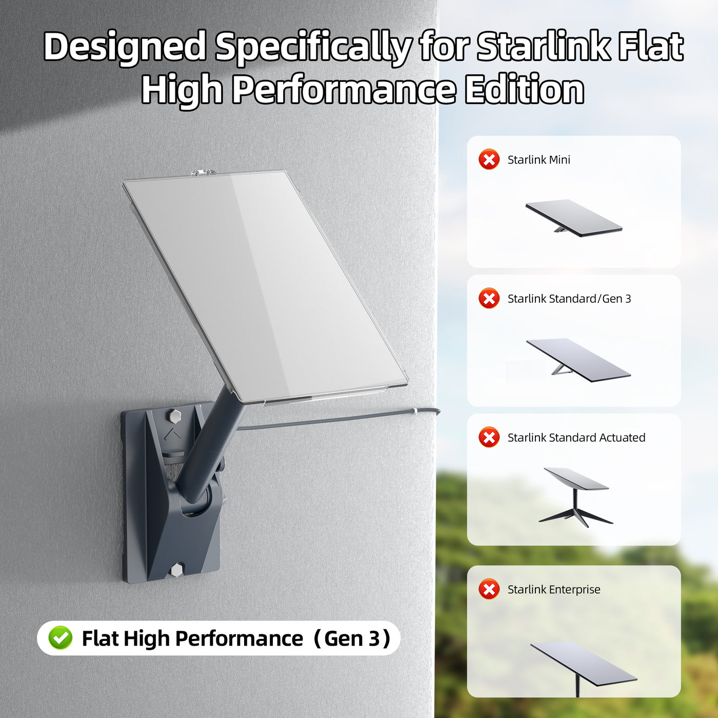 Starlink Flat High Performance Protective Cover Impact-Resistant Shield & Easy-to-Install