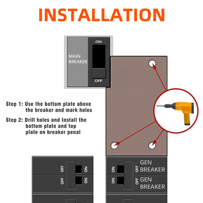 Generator Interlock Kit - Square D Vertical Throw 150A/200A (SD-200VL), 3-1/4" - 4" Spacing