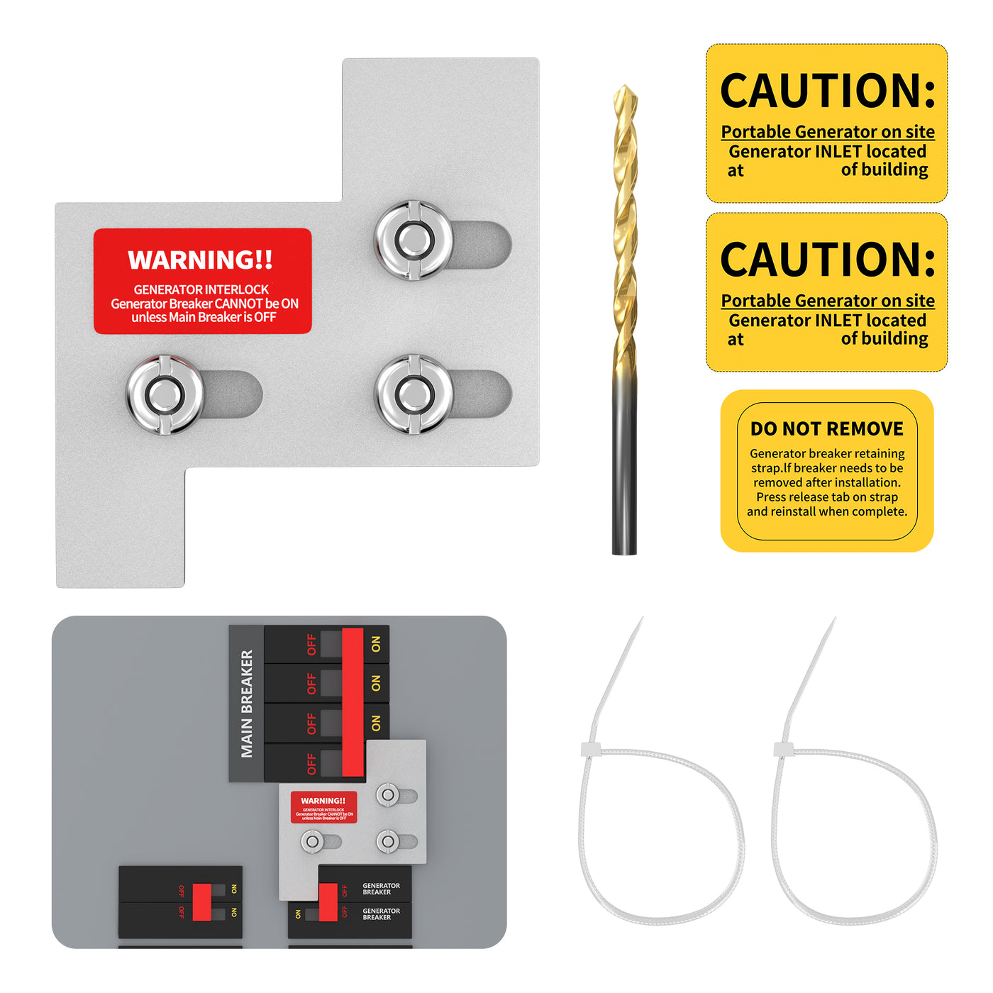 Generator Interlock Kit - General Electric GE 150/200A (GE-200A), 1-1/4" Spacing
