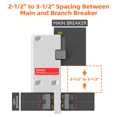 Generator Interlock Kit - GE 150/200A (GE-200VL), 2-1/2" to 3-1/2" Spacing