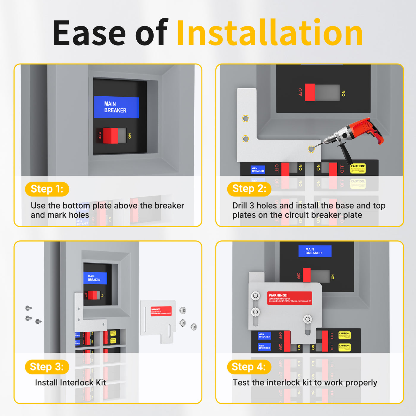 OEM Model Generator Interlock Kit Cutler Hammer / Eaton 150 And 200 Amp CH Series Panels Pre 2019